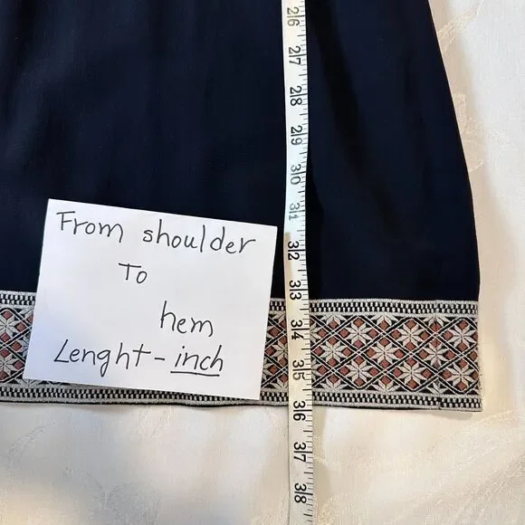 Madewell Women's Size 10 Dress Starflower Embroidered Black 100% Silk - Picture 5 of 13